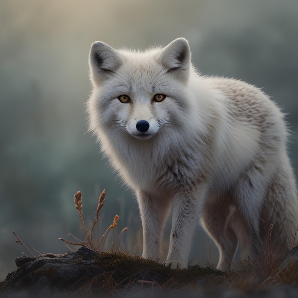 Mystic artic fox metal Art print 4 x 6 inches